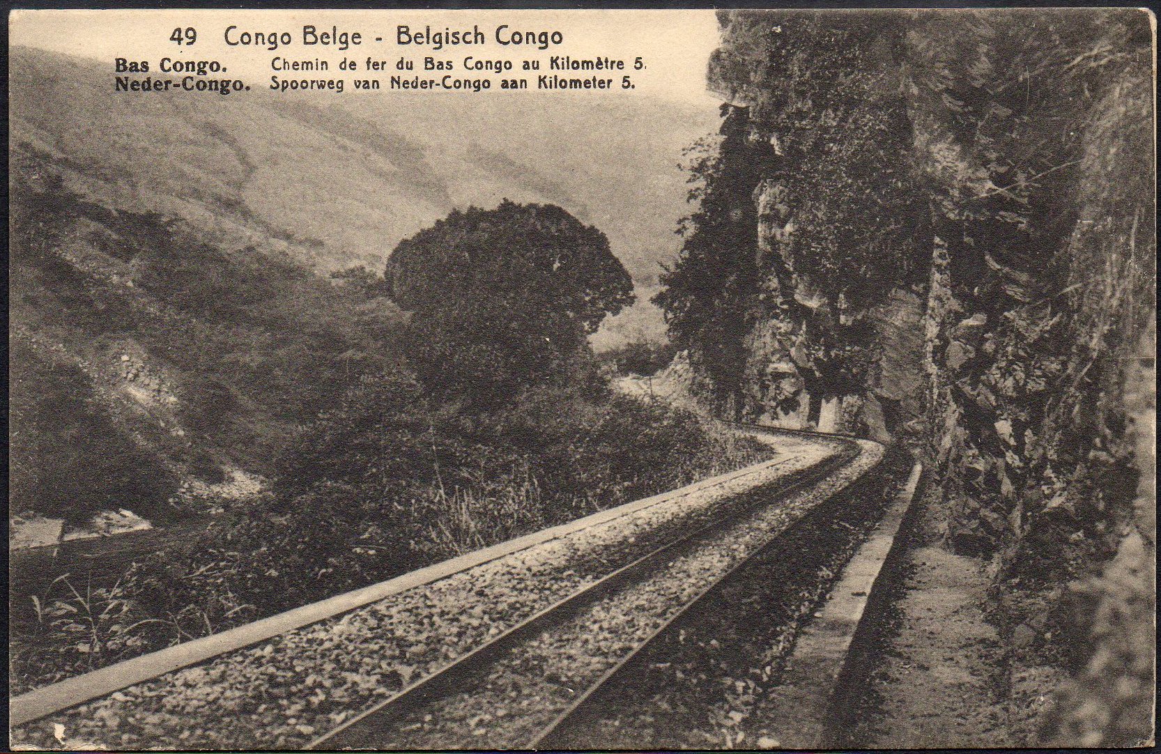Belgian Congo Belge Entiers postaux series 1 Postal stationery view card railway train